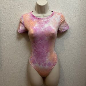 Tie dye bodysuit, size s. Thong bodysuit.